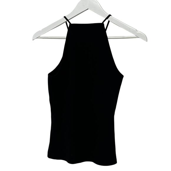 RAG & BONE WOMENS SMALL IRINA HIGH NECK STRETCH JERSEY KNIT TANK TOP BLACK - Picture 4 of 13